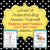 Levels of Understanding Posters and Rubrics {Zebra Math Theme}