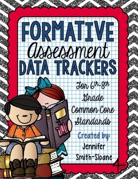Preview of Formative Assessment Data Trackers- 6th through 8th- Aligned to CCSS