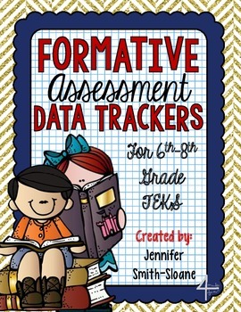 Preview of Formative Assessment Data Trackers- 6th through 8th- Aligned to TEKS