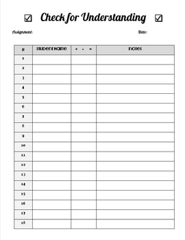 Preview of Formative Assessment Form