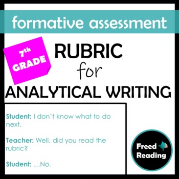 Preview of Formative Assessment Rubric for Analytical Writing: 7TH GRADE