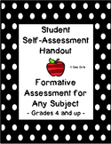 Formative Assessment; Student Self-Assessment; Exit Slip