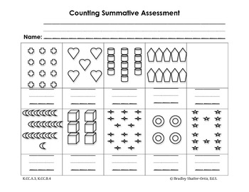 Preview of Counting Objects 0-20 Summative Assessment
