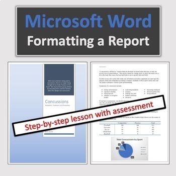 Preview of Formatting a Report in Microsoft Word Lesson w/ Test