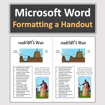 Preview of Formatting a Flyer / Handout in Microsoft Word Lesson