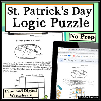 Preview of St. Patrick's Day Logic Puzzle No Prep Worksheets