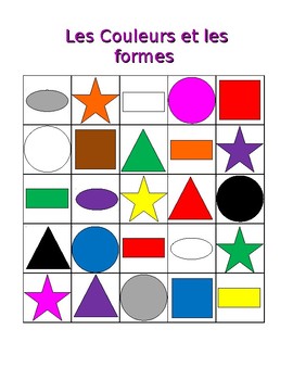 Preview of Couleurs et Formes (Colors and Shapes in French) Bingo