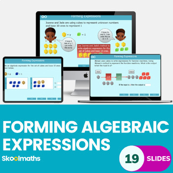 Preview of Forming Algebraic Expressions Interactive Digital Math Lesson and Activities