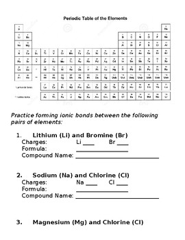 ion bonding practice