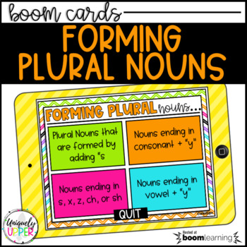 Preview of Plural Nouns BOOM Cards™ | Digital Task Cards