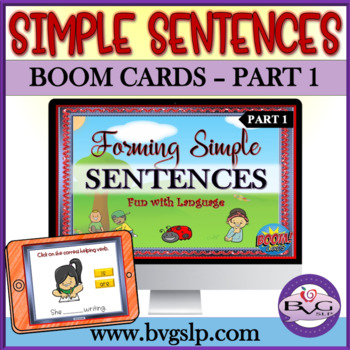 Preview of Forming Simple Sentences PART 1 Helping Verbs Digital BOOM CARDS