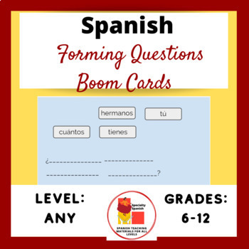 Preview of Forming Spanish Questions Boom™ Cards