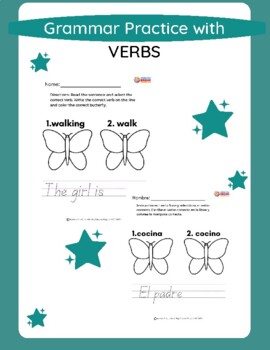 Preview of Forming the Correct Verbs Bilingual Workbook