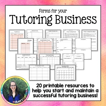 Preview of Forms for your Tutoring Business