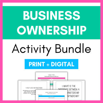 Preview of Forms of Business Ownership Activity Bundle