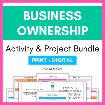 Preview of Forms of Business Ownership Activity & Project Bundle