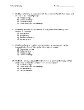 Forms of Energy by Kyle Hix | TPT