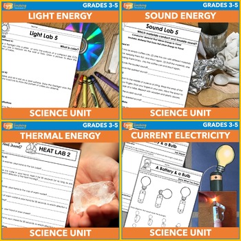 Preview of Forms of Energy Activities & Experiments - Light, Sound, Heat, Electricity