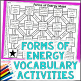 Forms of Energy Activities - 5th Grade Science Vocabulary 