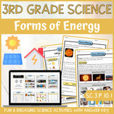 Forms of Energy Activity & Answer Key  3rd Grade Physical Science