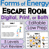 Forms of Energy Activity Escape Room: Potential Kinetic, T