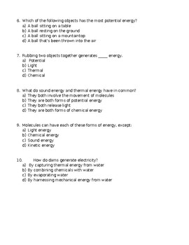 Forms of Energy Assessment by Lesson Plans with Purpose | TPT