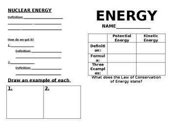 Preview of Forms of Energy Booklet