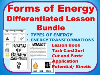 Preview of Forms of Energy Bundle: Examples,  Cut & Paste, Application, Energy Transfer