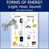 Forms of Energy Cut, Sort & Paste | Printable Worksheet Activity