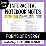 Forms of Energy Editable Notes