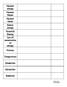 Forms of Energy Graphic Organizer by HappyEdugator | TpT