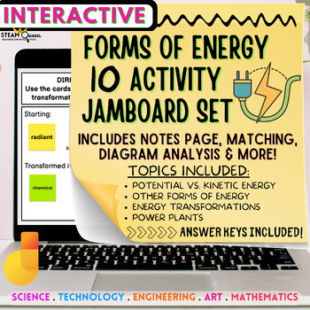 Preview of Forms of Energy Jamboard Activities 10 Engaging Warm Ups Middle School Virtual