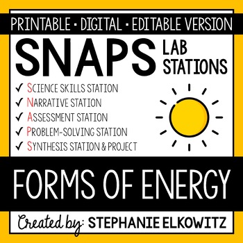 Preview of Forms of Energy Lab Stations Activity | Printable, Digital & Editable