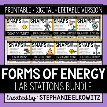 Preview of Forms of Energy Lab Stations Bundle | Printable, Digital & Editable