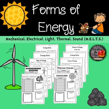 Preview of Forms of Energy (MELTS) Notes, Worksheets, and Research Project