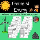 Forms of Energy (MELTS) Notes, Worksheets, and Research Project