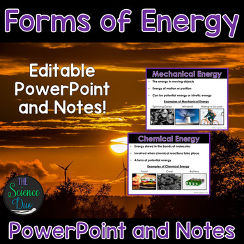 forms of energy powerpoint and notes by the science duo tpt