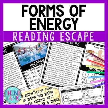 Preview of Forms of Energy Reading Comprehension and Puzzle Escape Room - Physics