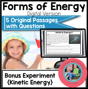 Preview of Forms of Energy Science Reading Comprehension Passages & Questions With Science