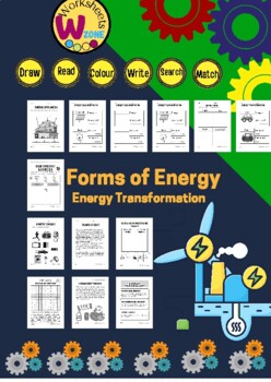 Preview of Forms of Energy Set Heat Light and Sound Potential and Kinetic  Thermal, Energy