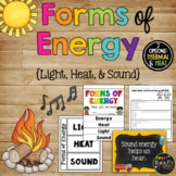 Forms of Energy Set with Heat Light and Sound Activities 1