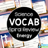 Forms of Energy Spiral Vocabulary Review | 5-minute activities 4th 5th Grade
