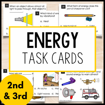 Preview of Forms of Energy Task Cards | 2nd Grade 3rd Grade Worksheet Alternative Activity