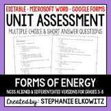 Forms of Energy Unit Exam | Editable | Printable | Google Forms