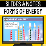Forms of Energy Vocabulary Slides & Notes Worksheet