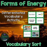 Forms of Energy Vocabulary Sort