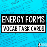 Forms of Energy Vocabulary Task Cards | Mechanical Light S