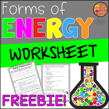 Preview of Forms of Energy Worksheet