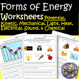 Forms of Energy Worksheets