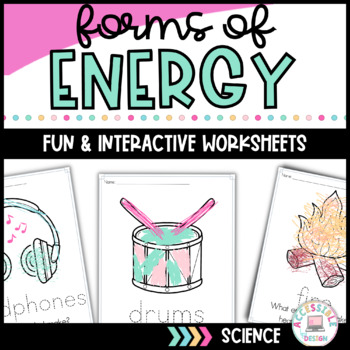 Preview of Forms of Energy Worksheets | Color, Trace & Categorize | Special Education